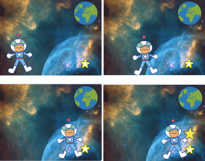 移动到星星效果