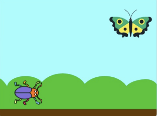 虫子与蝴蝶位置场景图