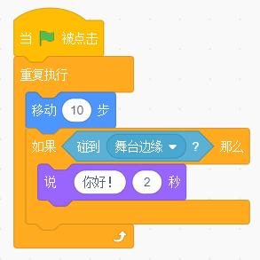 选项D的Scratch程序块