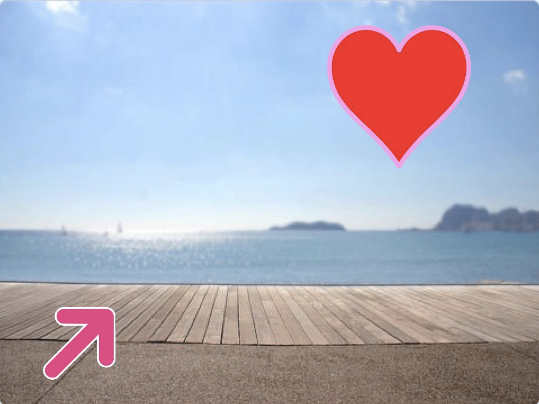 箭头和爱心的初始位置