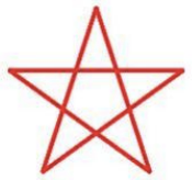 选项D：全红色五角星