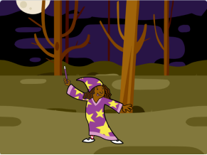 魔法森林中的巫师角色