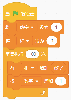 Scratch累加程序截图