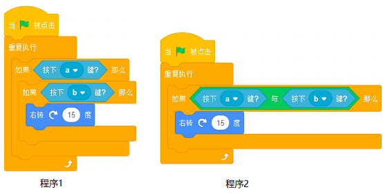 Scratch程序1与程序2
