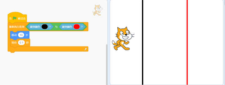Scratch程序与运行场景图