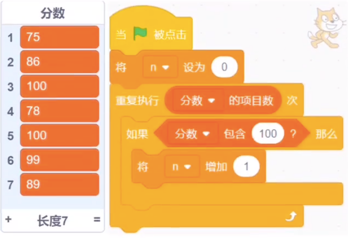 分数列表与Scratch程序