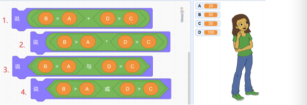 4个Scratch运算程序及变量赋值说明