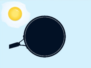 鸡蛋和煎锅初始位置