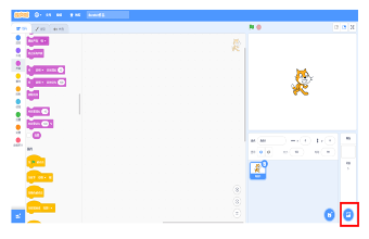 Scratch添加角色按钮示意图