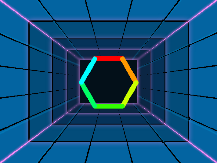 彩色正六边形效果