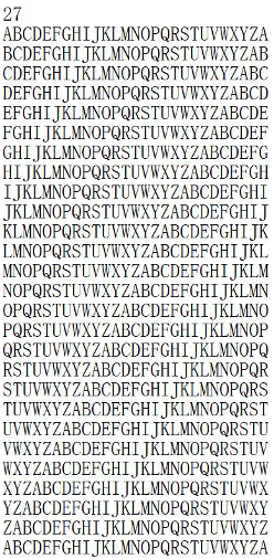 27行字母阵列示例