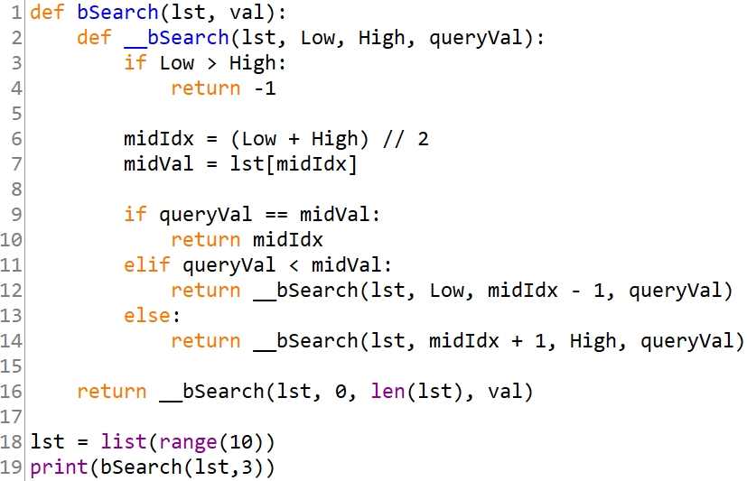 Python二分查找代码