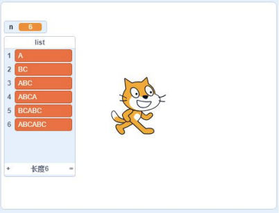 6层字符三角形运行效果