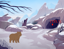 小熊与山洞的背景