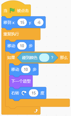 选项B的Scratch代码