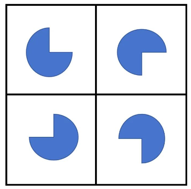 2×2方格扇形图形示例