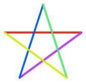 选项A：彩色五角星