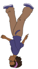 小女孩碰舞台边缘倒立的效果图