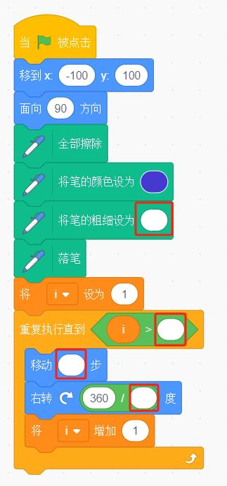 Scratch绘制正五边形脚本