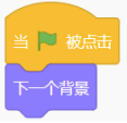 当绿旗被点击，下一个背景