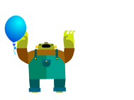 拿着蓝色气球的怪物