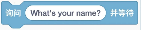 询问"What's your name?"并等待积木