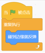 脚本：当绿旗被点击，重复执行碰到边缘就反弹