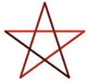 选项C：线条由红逐渐变深黑的五角星