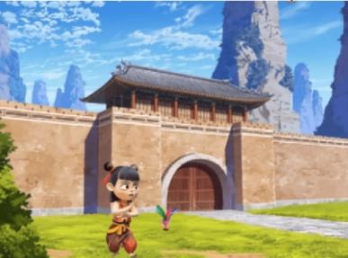 踢毽子场景