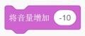 将音量增加-10