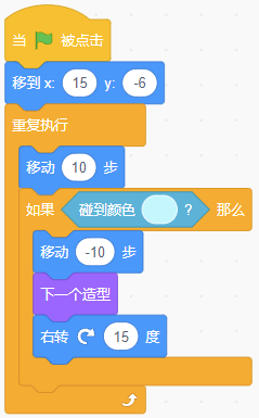 选项A的Scratch代码