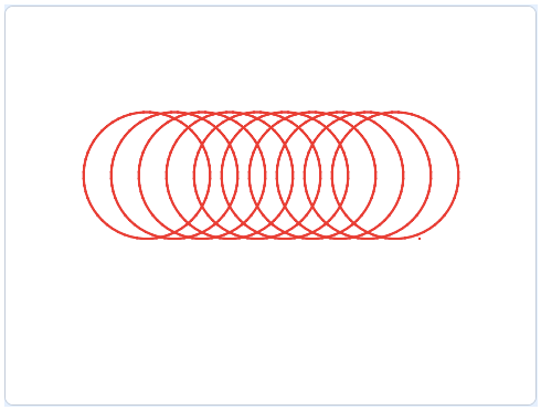 等距十个红色圆形示意图